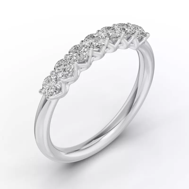 14K White Gold Unity Prong 7-Stone Band (.50 ct. tw.)