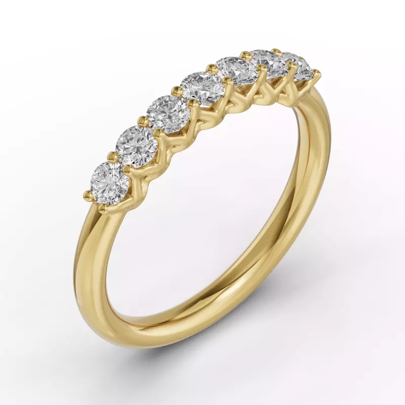 14K Yellow Gold Unity Prong 7-Stone Lab Band (.50 ct. tw.)