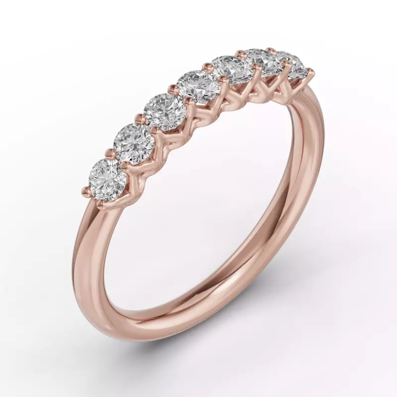 18K Rose Gold Unity Prong 7-Stone Band (.50 ct. tw.)