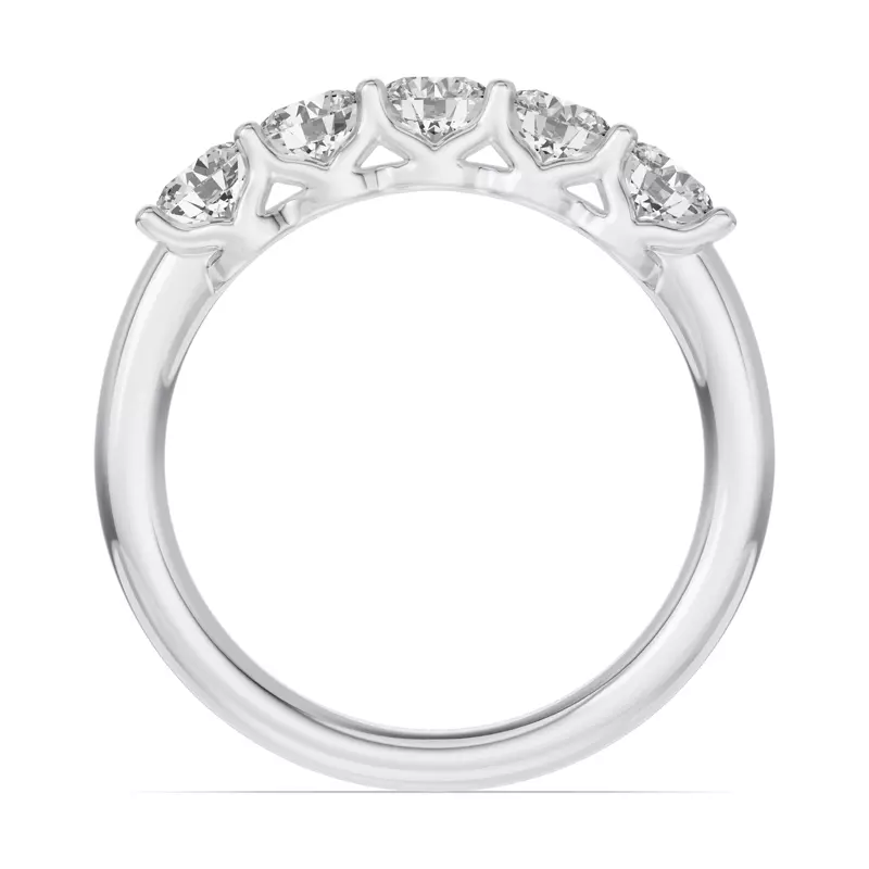 14K White Gold Unity Prong 5-Stone Lab Band (1.00 ct. tw.)