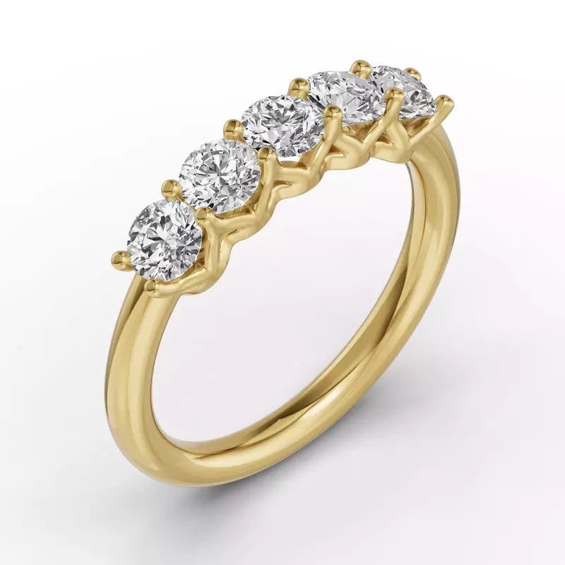 14K Yellow Gold Unity Prong 5-Stone Band (1.00 ct. tw.)