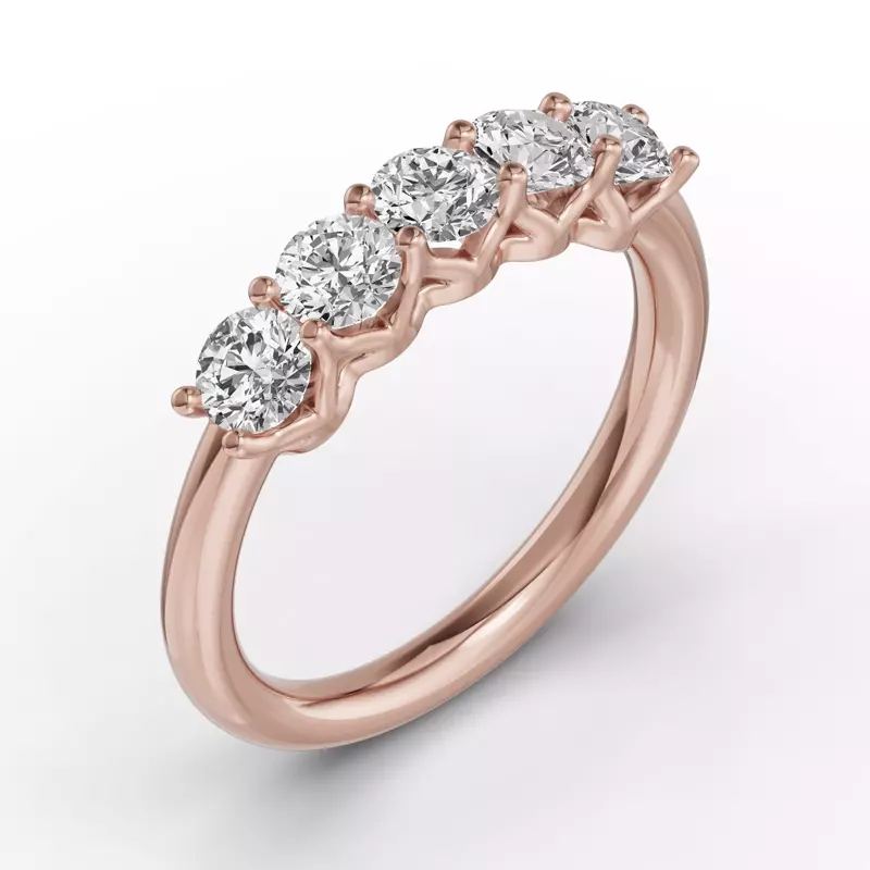 18K Rose Gold Unity Prong 5-Stone Band (1.00 ct. tw.)