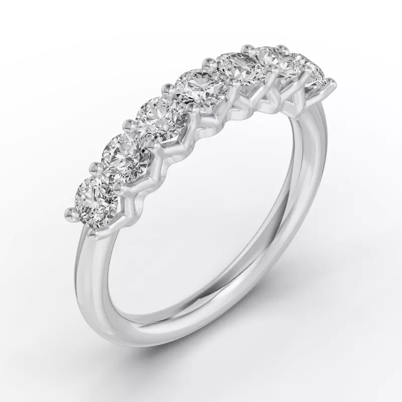 14K White Gold Unity Prong 7-Stone Band (1.00 ct. tw.)