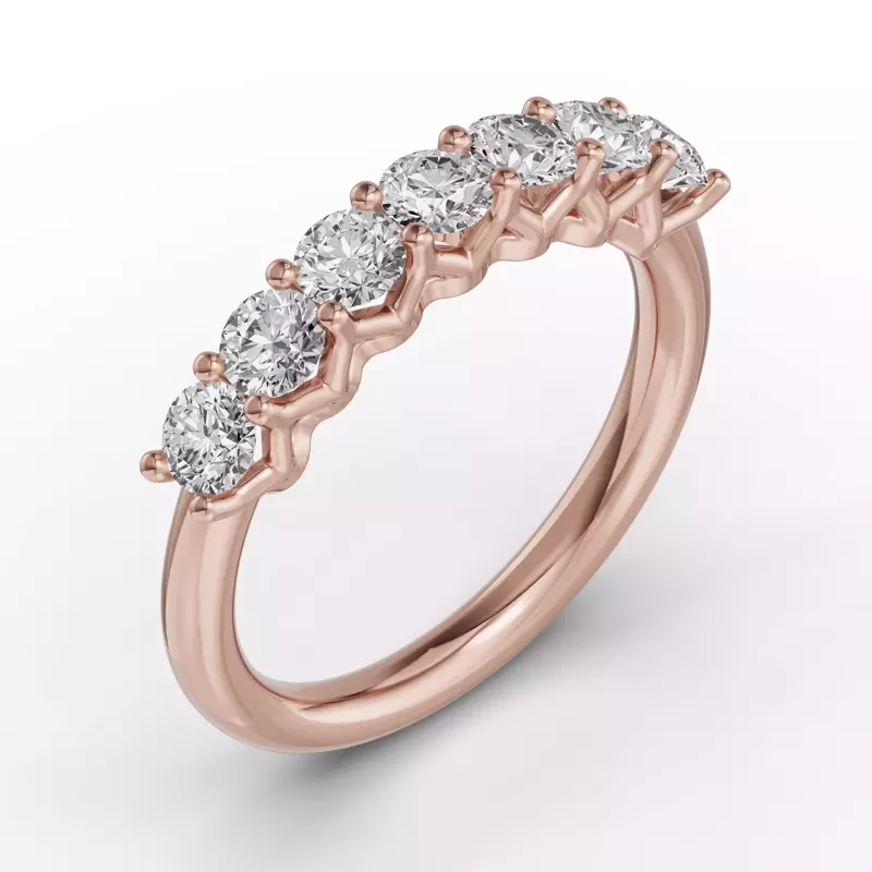 18K Rose Gold Unity Prong 7-Stone Lab Band (1.00 ct. tw.)