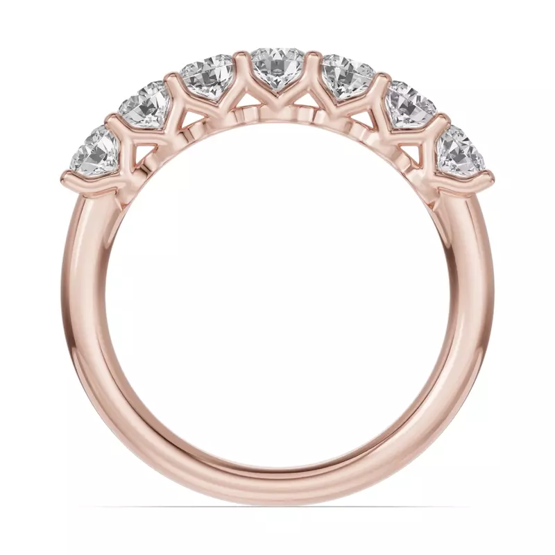 18K Rose Gold Unity Prong 7-Stone Lab Band (1.00 ct. tw.)