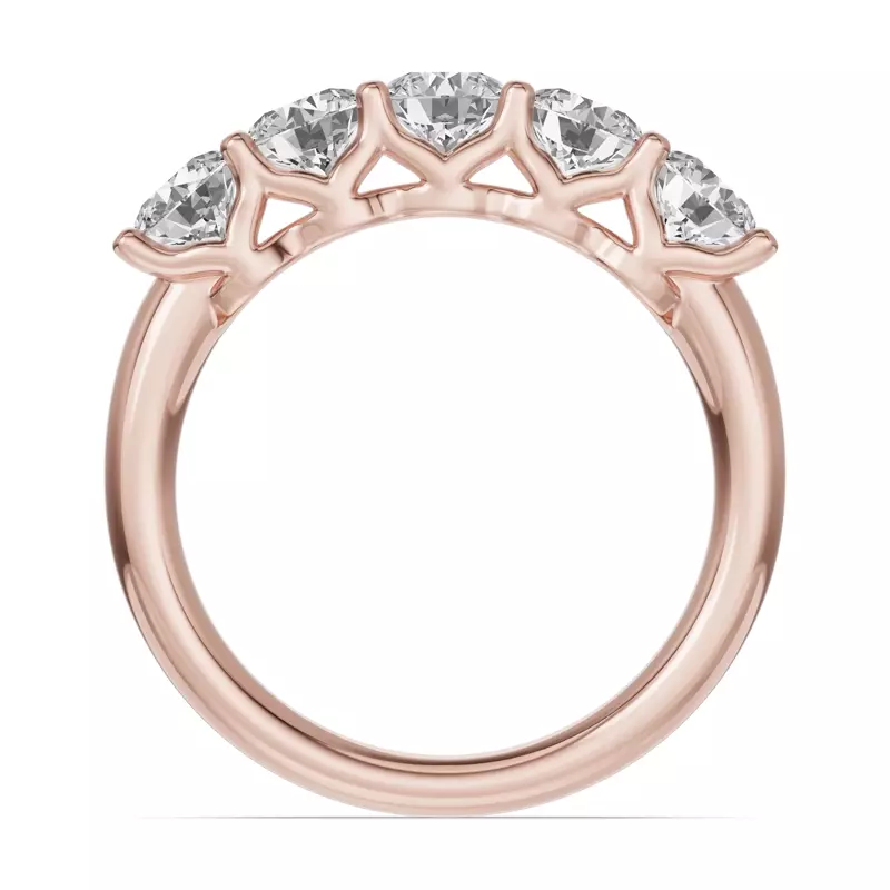 14K Rose Gold Unity Prong 5-Stone Band (1.50 ct. tw.)