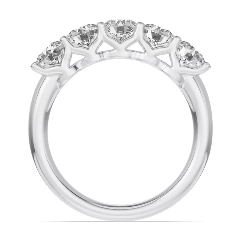 14K White Gold Unity Prong 5-Stone Lab Band (1.50 ct. tw.)