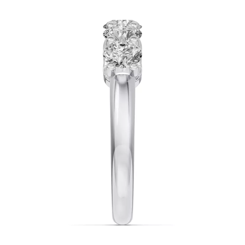 14K White Gold Unity Prong 5-Stone Lab Band (1.50 ct. tw.)