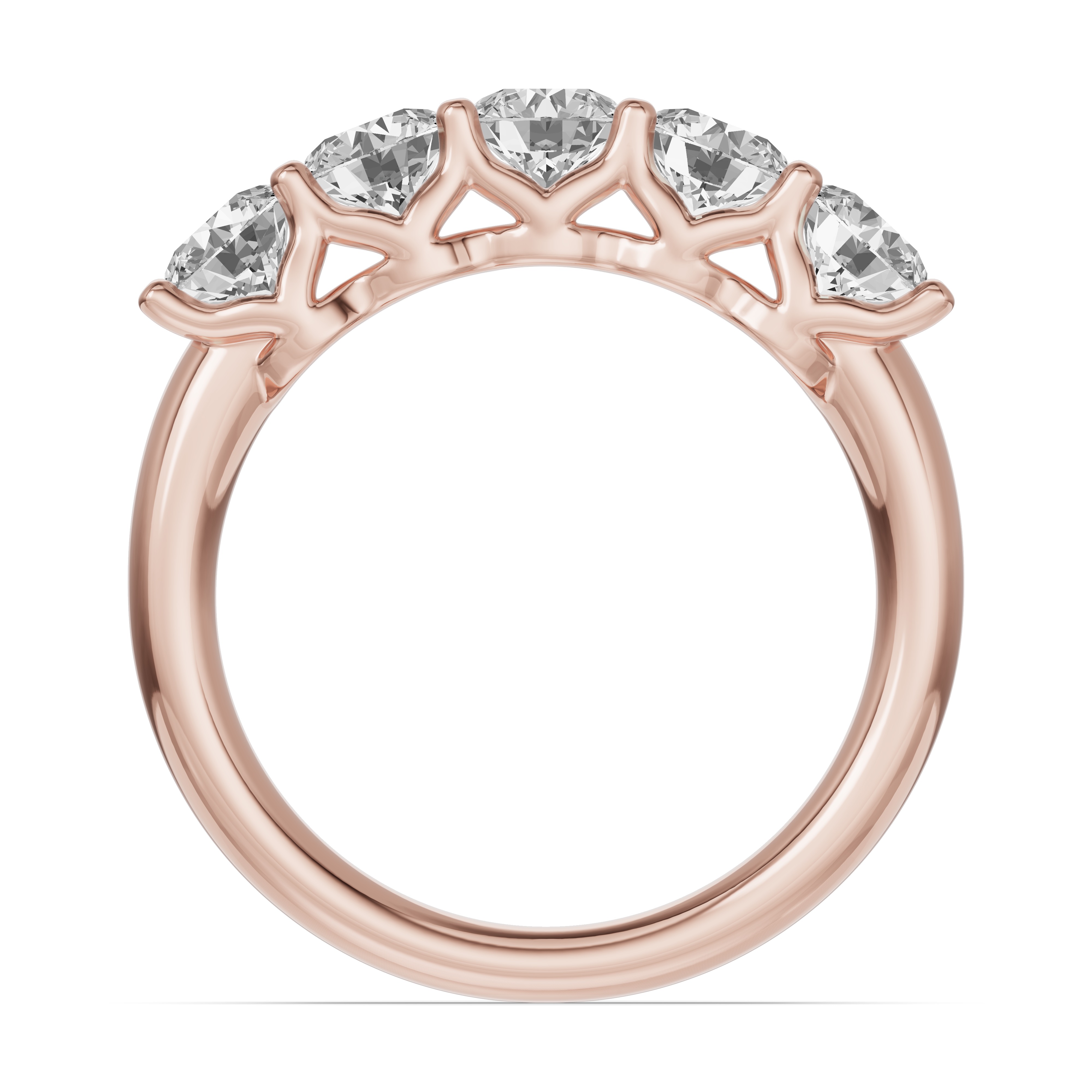 18K Rose Gold Unity Prong 5-Stone Lab Band (1.50 ct. tw.)
