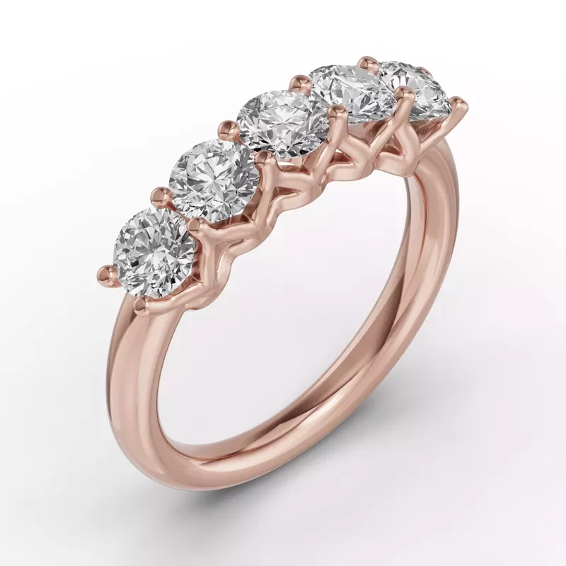 18K Rose Gold Unity Prong 5-Stone Band (1.50 ct. tw.)