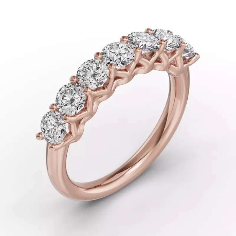 18K Rose Gold Unity Prong 7-Stone Lab Band (1.50 ct. tw.)