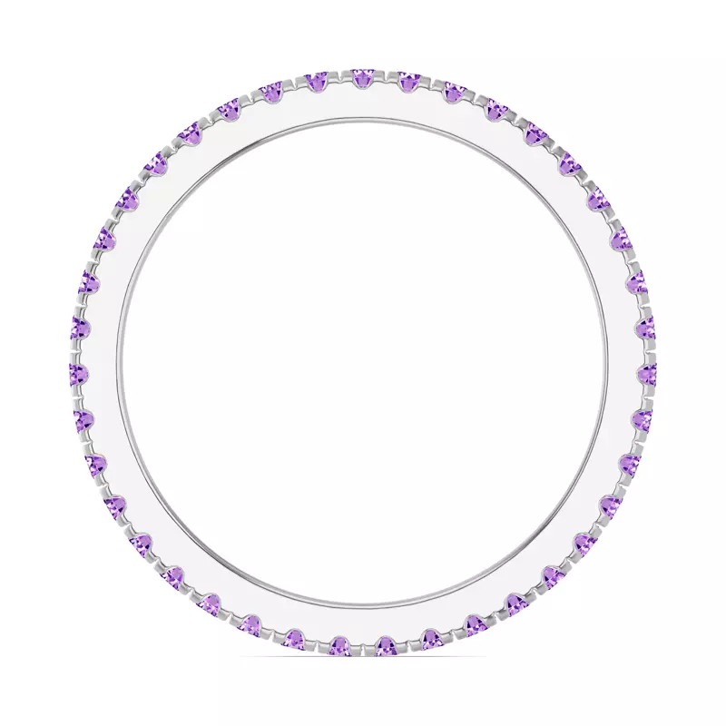 14K White Gold Chroma Amethyst Eternity Band