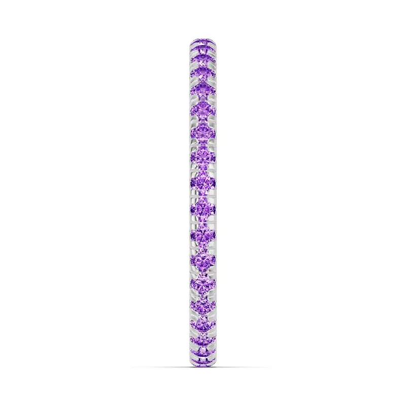 14K White Gold Chroma Amethyst Eternity Band