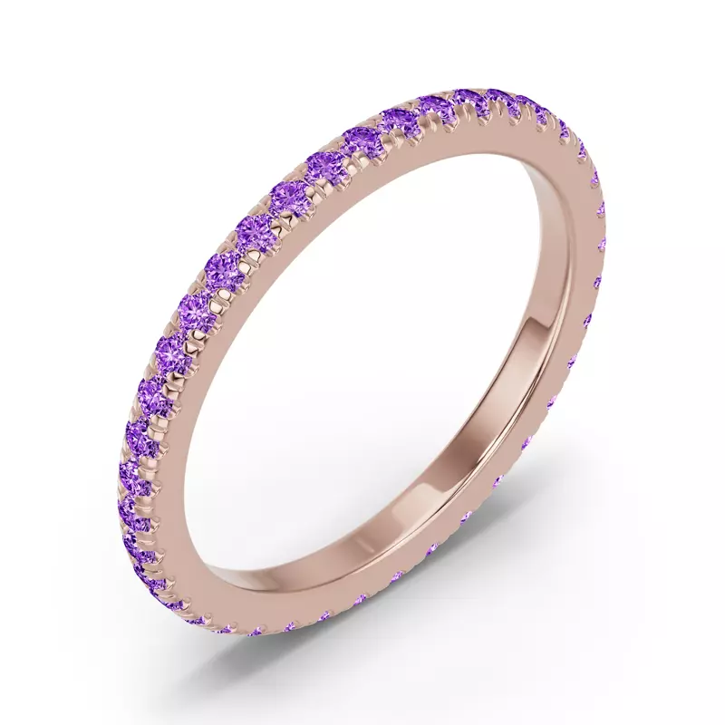 18K Rose Gold Chroma Amethyst Eternity Band