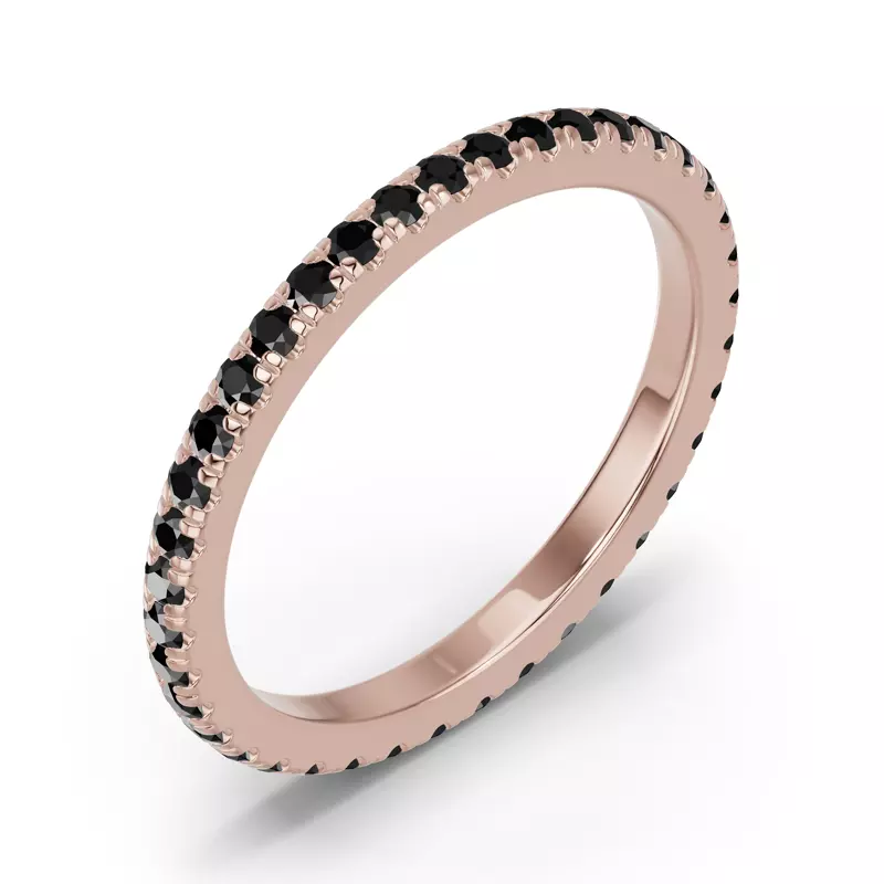 14K Rose Gold Chroma Black Diamond Eternity Band