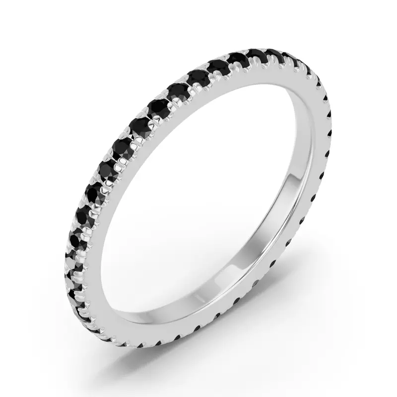 14K White Gold Chroma Black Diamond Eternity Band