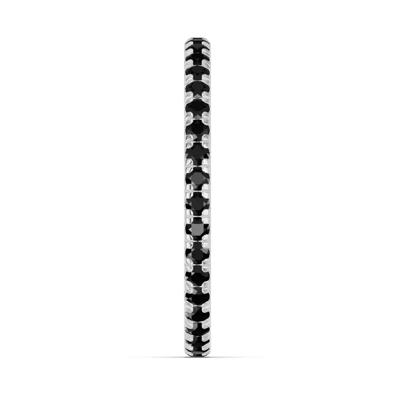 14K White Gold Chroma Black Diamond Eternity Band