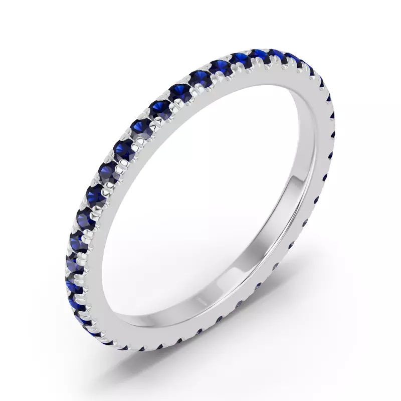Platinum Chroma Sapphire Eternity Band