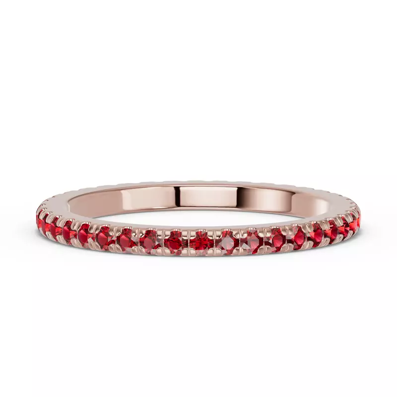14K Rose Gold Chroma Garnet Eternity Band