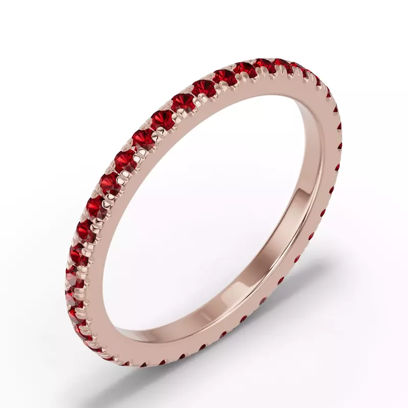 14K Rose Gold Chroma Garnet Eternity Band