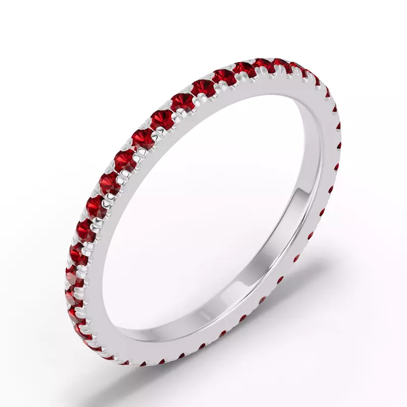 14K White Gold Chroma Garnet Eternity Band