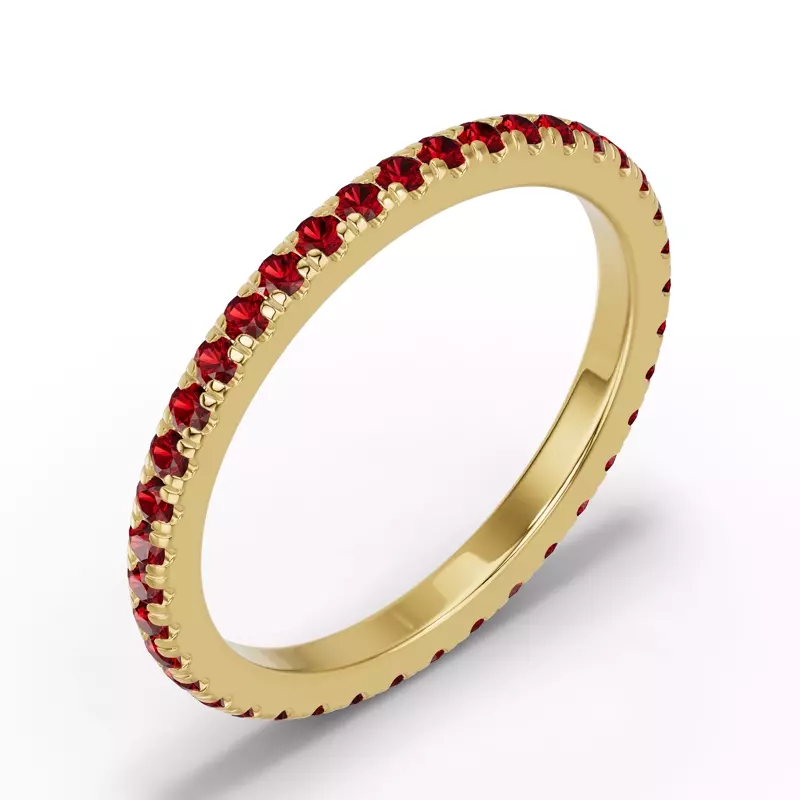 14K Yellow Gold Chroma Garnet Eternity Band
