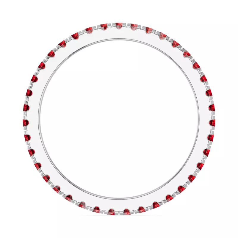 Platinum Chroma Garnet Eternity Band