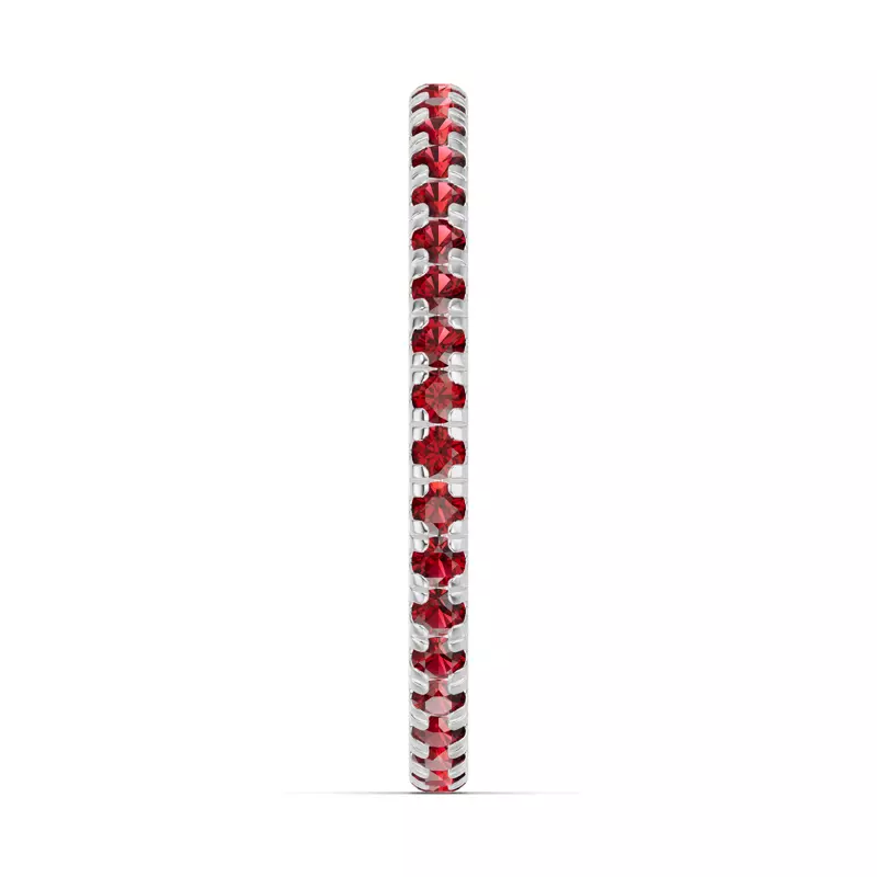 Platinum Chroma Garnet Eternity Band