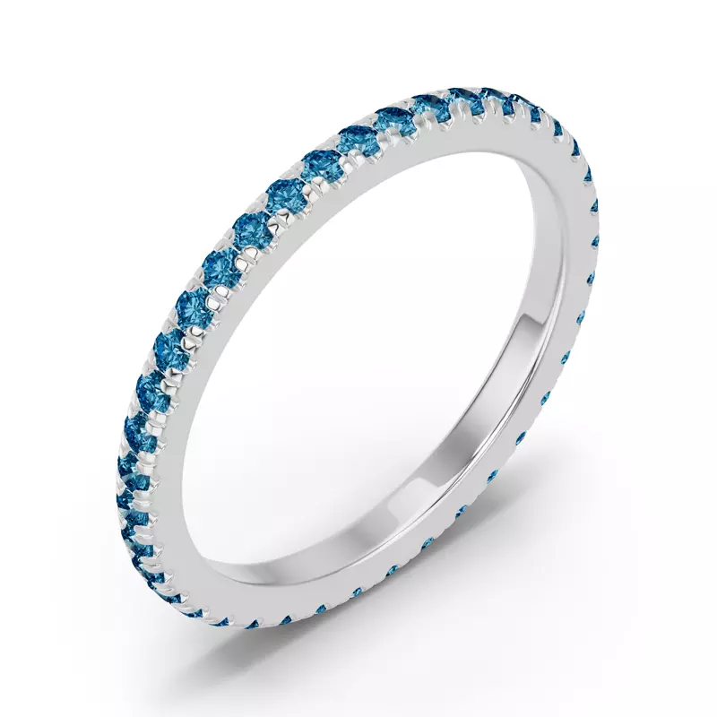 14K White Gold Chroma London Blue Topaz Eternity Band