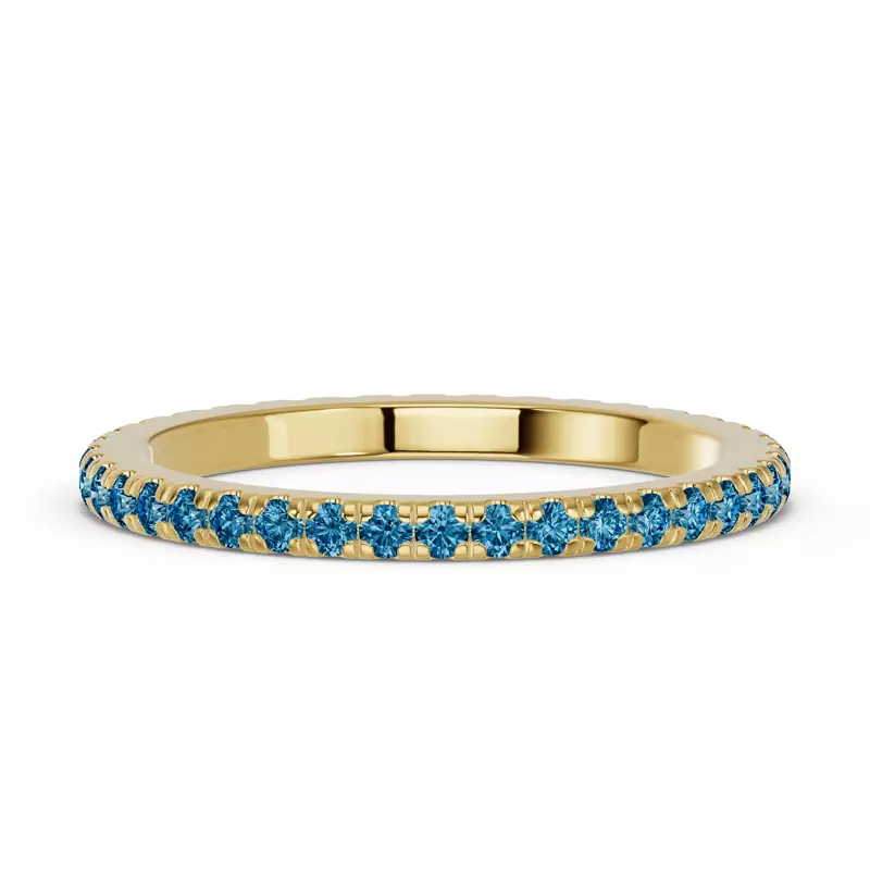 14K Yellow Gold Chroma London Blue Topaz Eternity Band