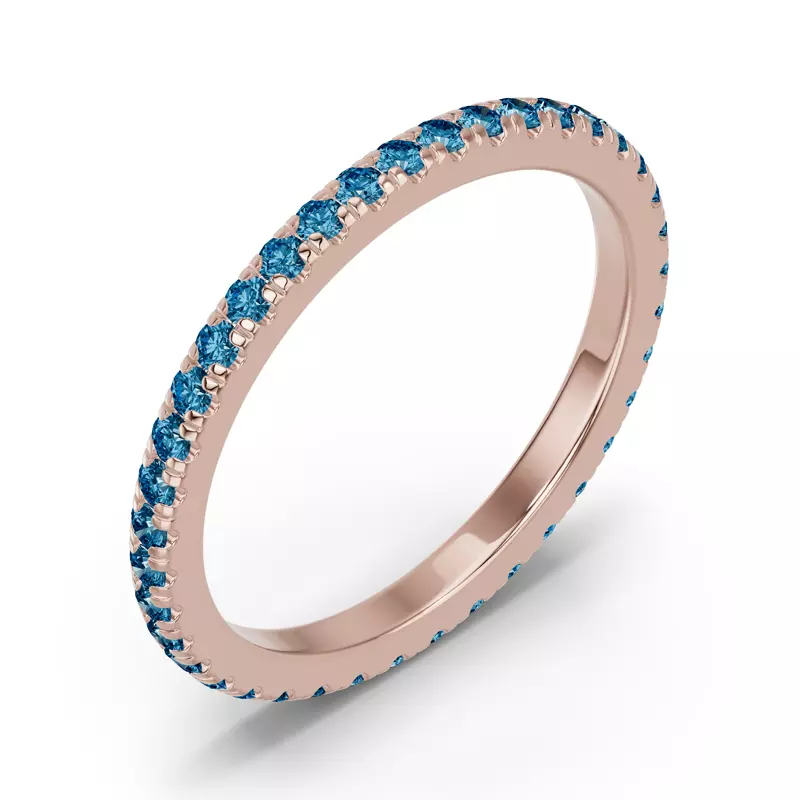 18K Rose Gold Chroma London Blue Topaz Eternity Band