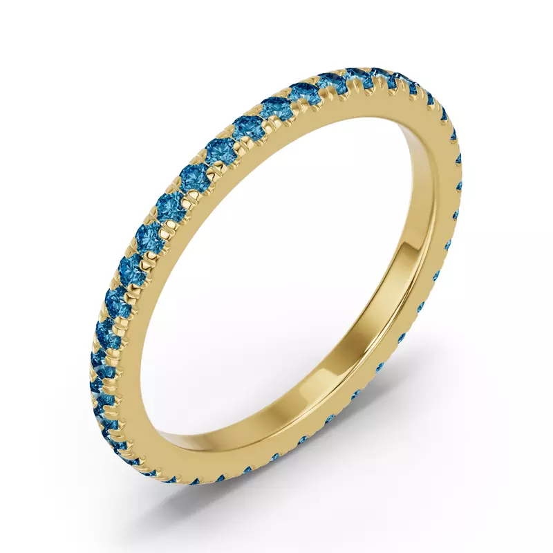 18K Yellow Gold Chroma London Blue Topaz Eternity Band