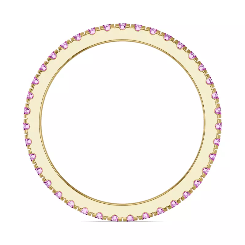 14K Yellow Gold Chroma Pink Sapphire Eternity Band