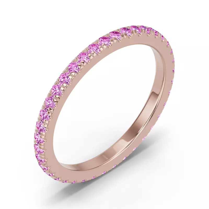 18K Rose Gold Chroma Pink Sapphire Eternity Band
