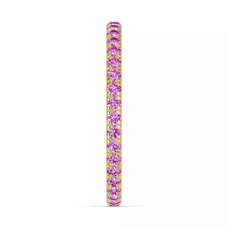 18K Yellow Gold Chroma Pink Sapphire Eternity Band