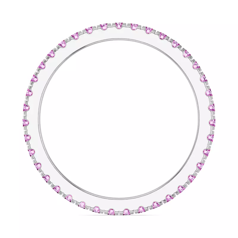 Platinum Chroma Pink Sapphire Eternity Band