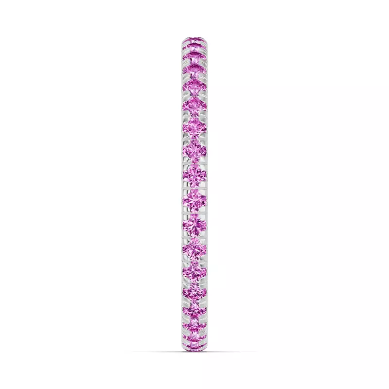 Platinum Chroma Pink Sapphire Eternity Band