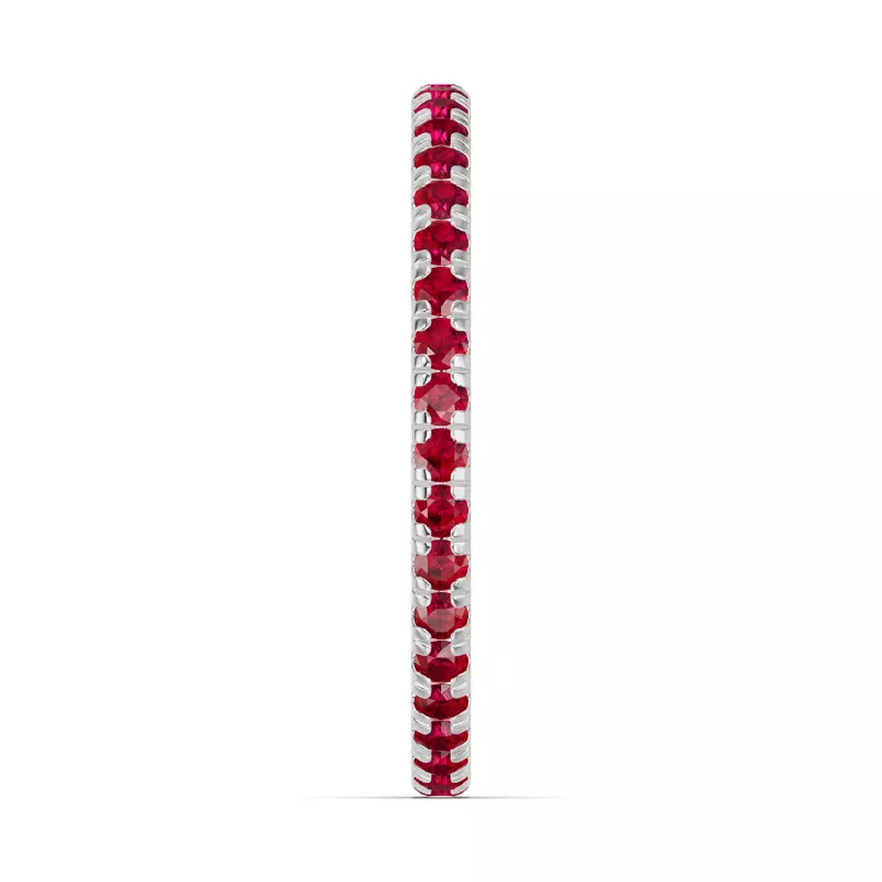 14K White Gold Chroma Ruby Eternity Band