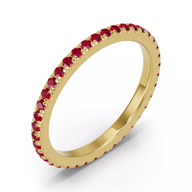14K Yellow Gold Chroma Ruby Eternity Band