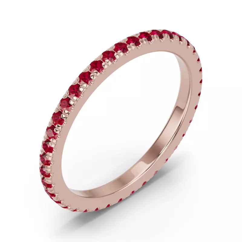 18K Rose Gold Chroma Ruby Eternity Band