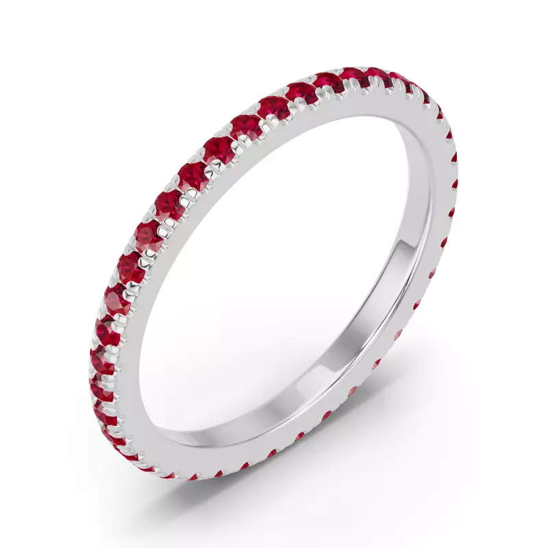 Platinum Chroma Ruby Eternity Band
