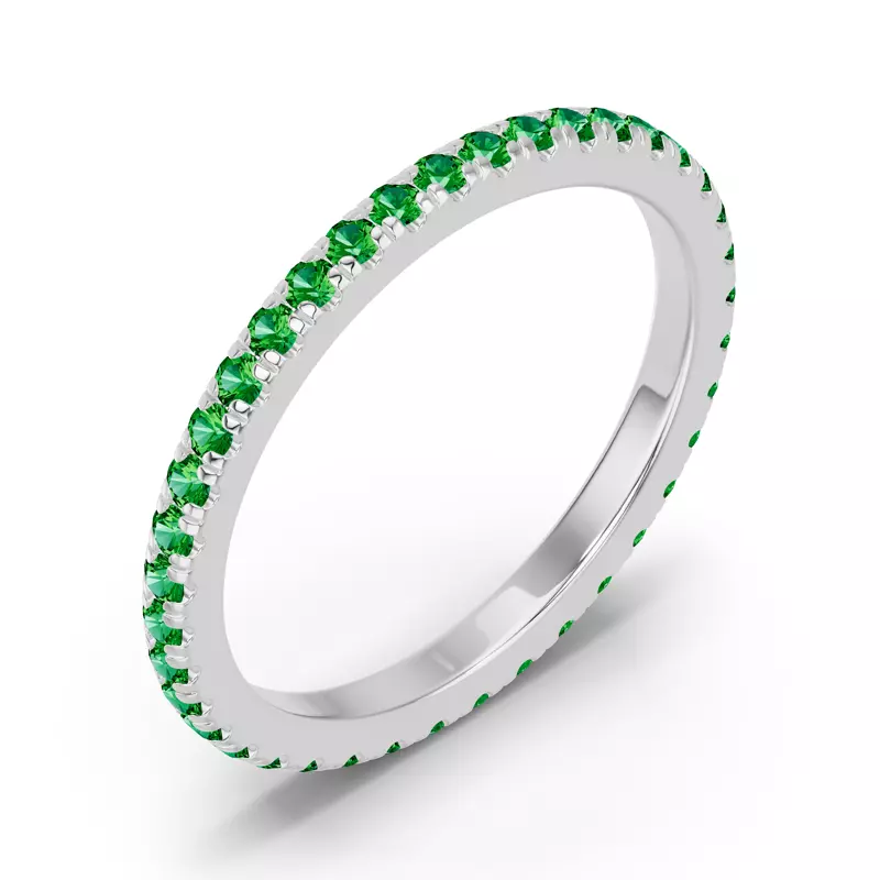 14K White Gold Chroma Tsavorite Eternity Band