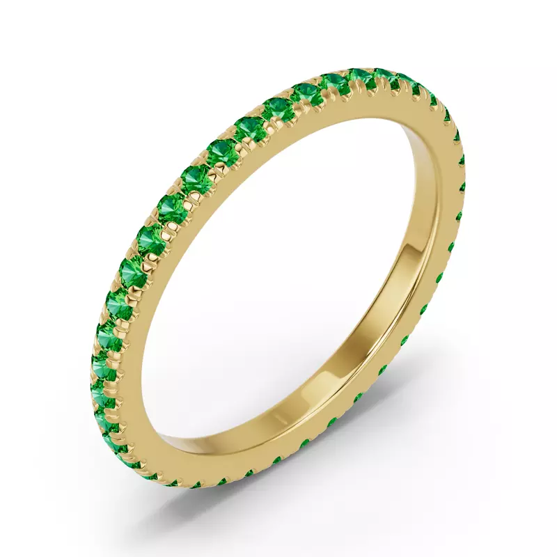 14K Yellow Gold Chroma Tsavorite Eternity Band