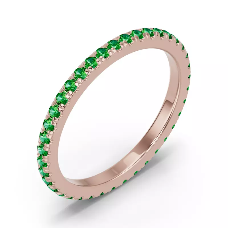 18K Rose Gold Chroma Tsavorite Eternity Band