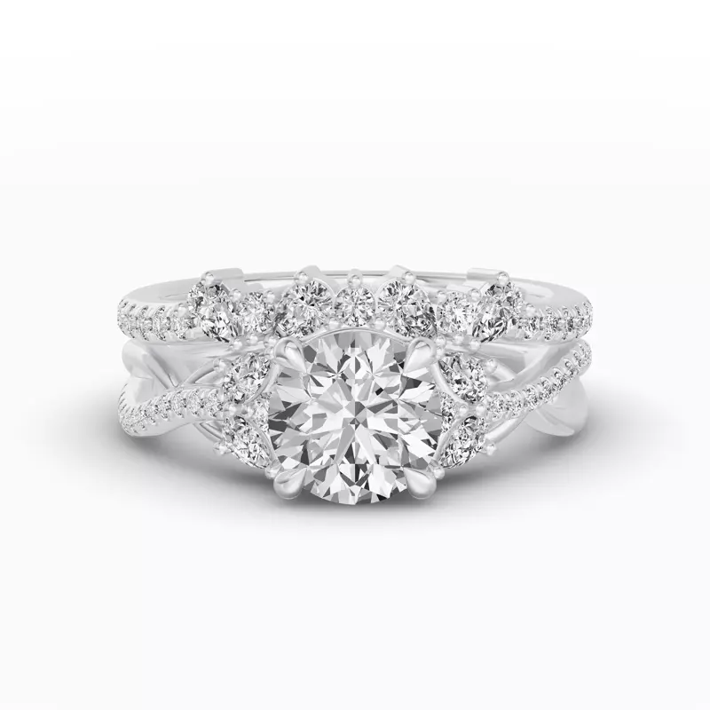 14K White Gold Papillon Pavé Diamond Band