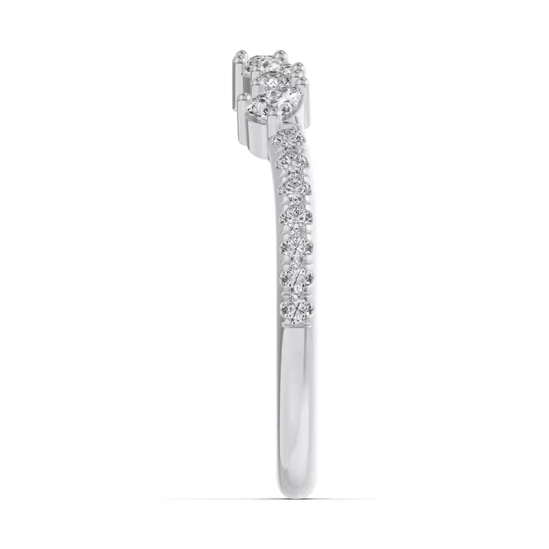 14K White Gold Papillon Pavé Diamond Band