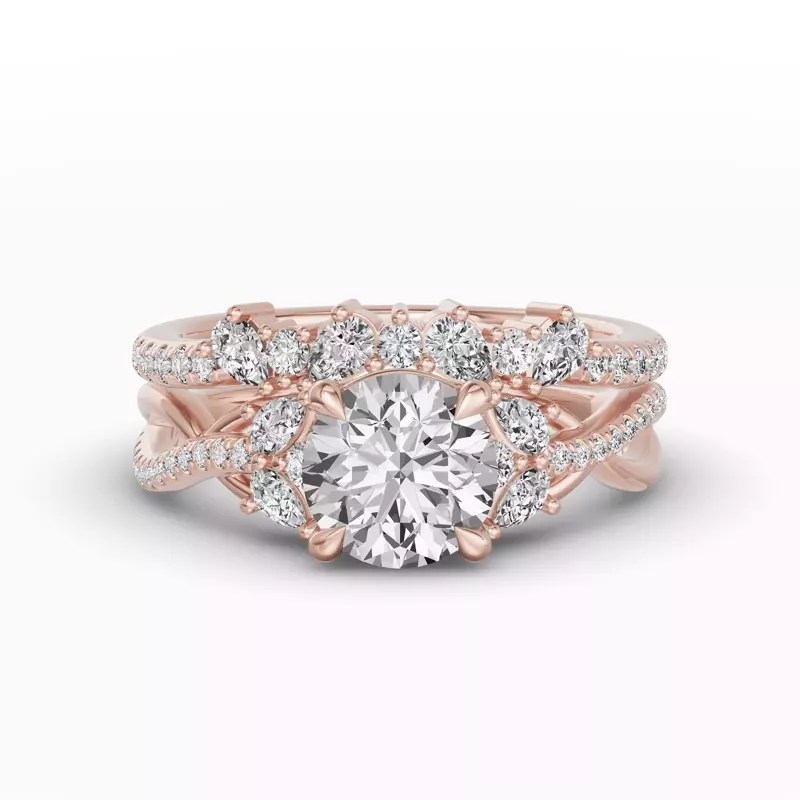 18K Rose Gold Papillon Pavé Diamond Band