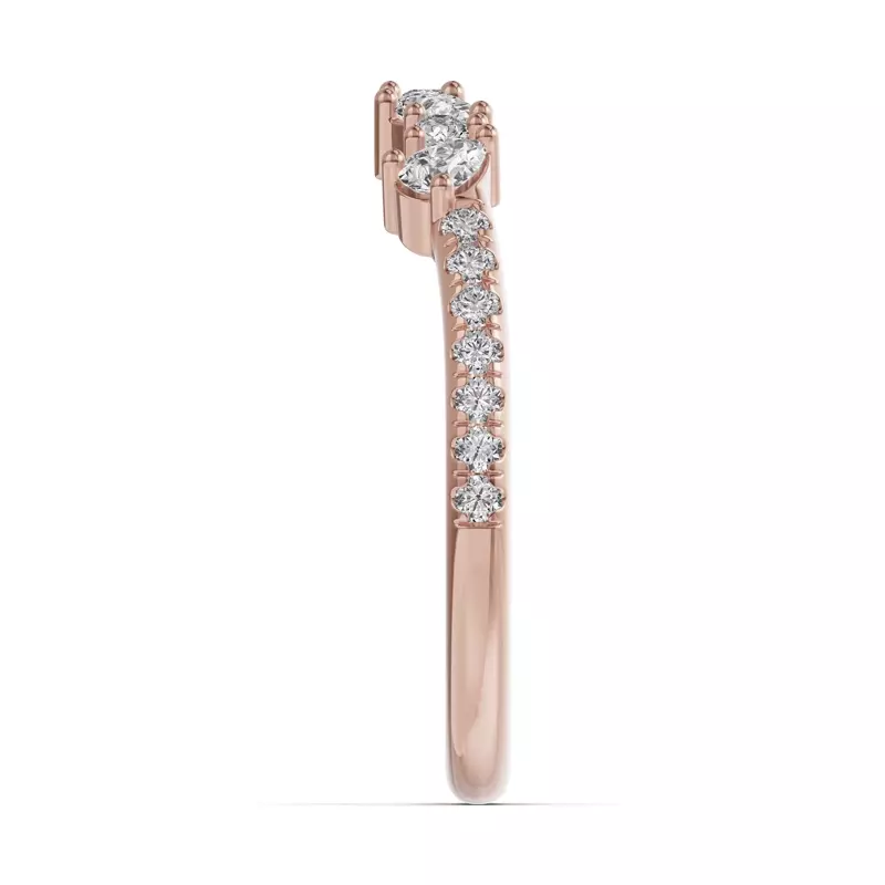 18K Rose Gold Papillon Pavé Diamond Band
