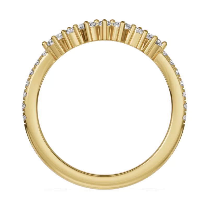 18K Yellow Gold Papillon Pavé Diamond Band