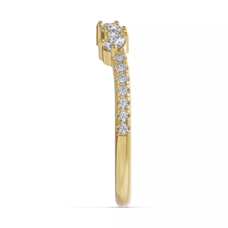 18K Yellow Gold Papillon Pavé Diamond Band